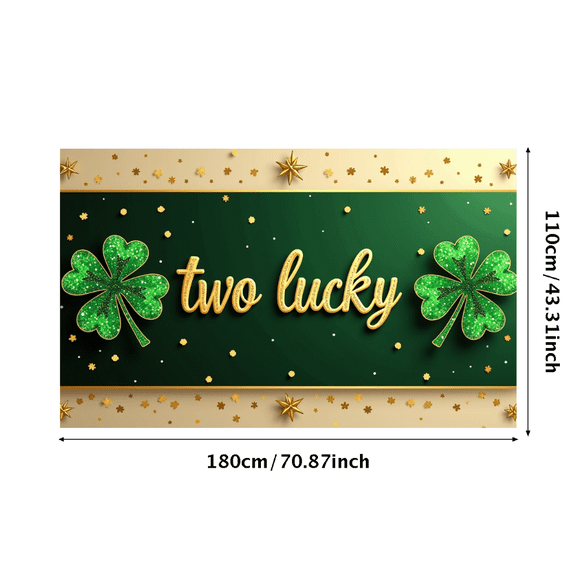 Lucky Clover St Patrick's Day Party Backdrop Banner Green Shamrock Themed Decoration Background Event Supplies Photography Props Celebration