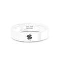 thumbnail image 1 of Lucky Cloverleaf Laser Engraving Polished White Ceramic Ring, 6mm, Size 6, 1 of 2