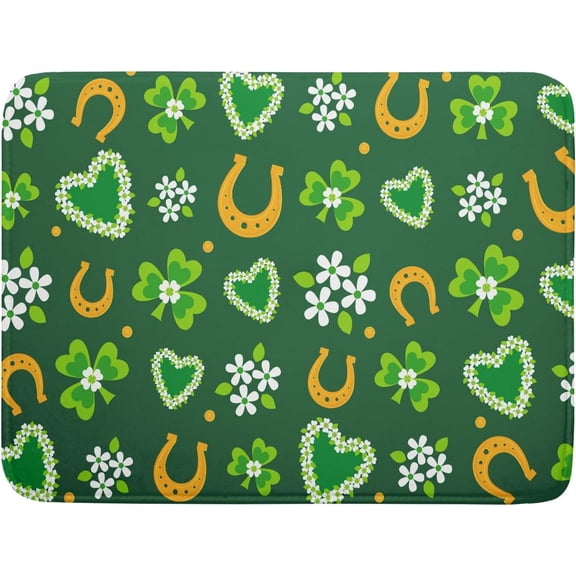 Lucky Clovers Dish Drying Mat 18x24 inch St Patrick''s Day Shamrocks Horseshoes Floral Dish Drainer Mats Spring Flower Leaf Microfiber Dish Drying Pad for Kitchen Countertop Large Decor