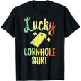 thumbnail image 1 of Lucky Cornhole Shirt Vintage Bean Bag Sack Toss Tournament T-Shirt, 1 of 4
