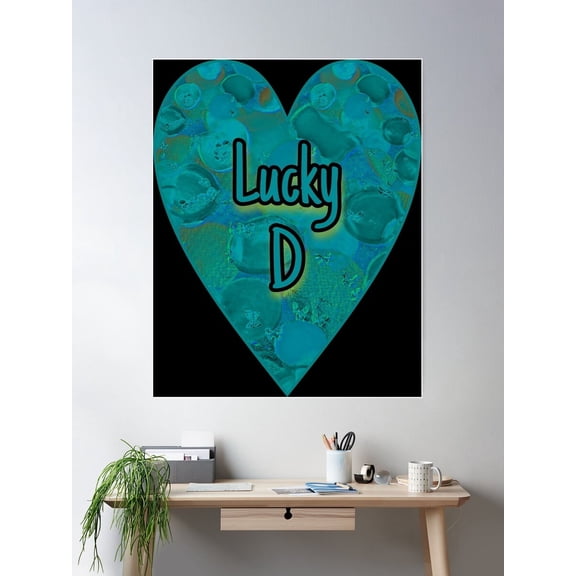 Lucky D Poster Wall Art, Modern Wall Decor For Living Room Bedroom, 8x12 UNFRAMED