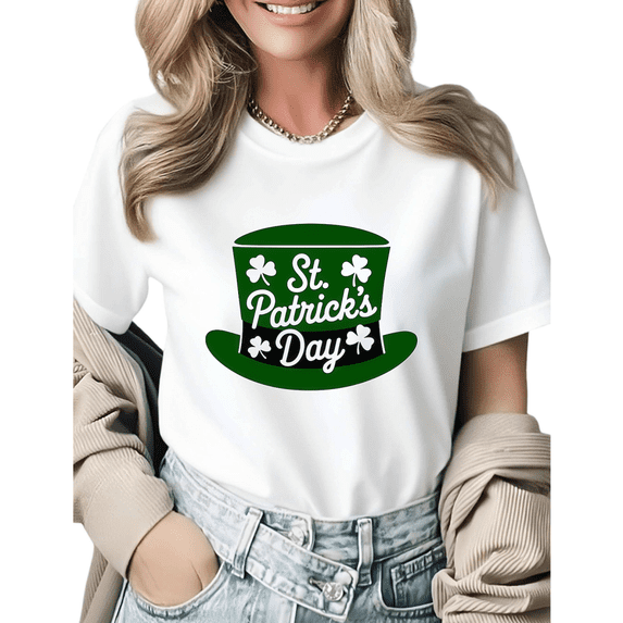 Lucky Dad St. Patrick's Day Shamrock Graphic Tees Mens T shirt Shirts Black White S-5XL Tops