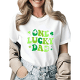 thumbnail image 1 of Lucky Dad St. Patrick's Day Shamrock Graphic Tees Mens T shirt Shirts Black White S-5XL Tops, 1 of 4
