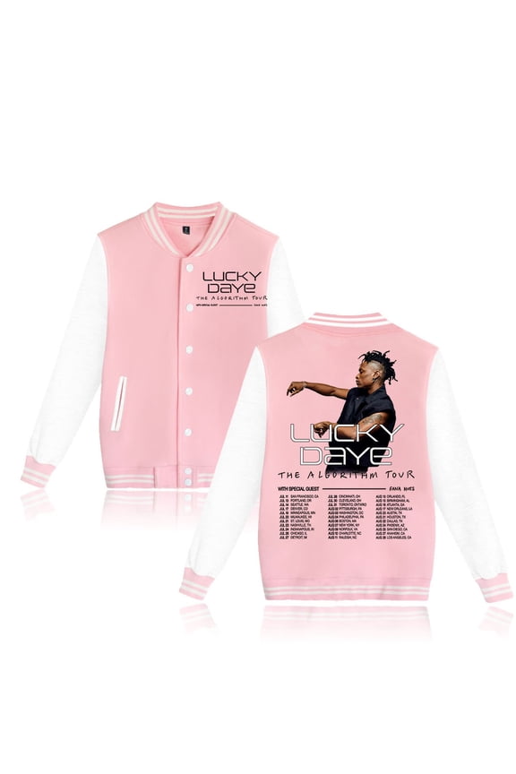 Lucky Daye The Algorithm Tour 2024 Baseball Jacket Fashion Clothes Unisex Long Sleeve