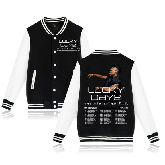Lucky Daye The Algorithm Tour 2024 Baseball Jacket Fashion Clothes Unisex Long Sleeve