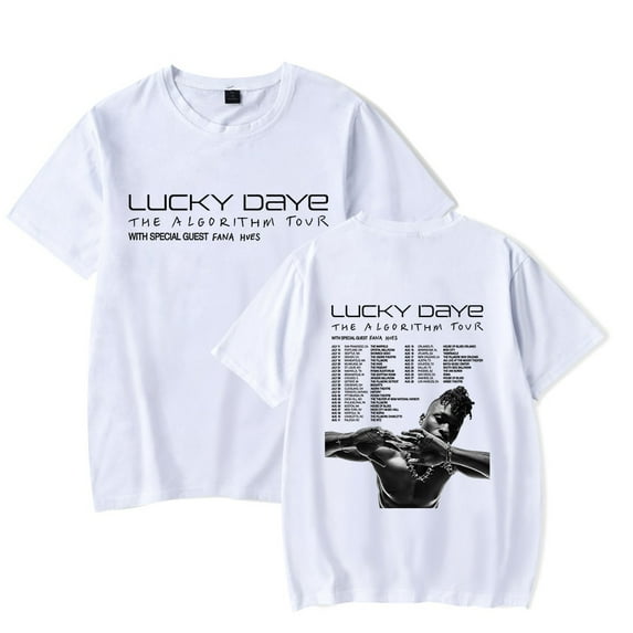 Lucky Daye The Algorithm Tour 2024 T-shirt New Women Men Casual Fashion Short Sleeve Tee