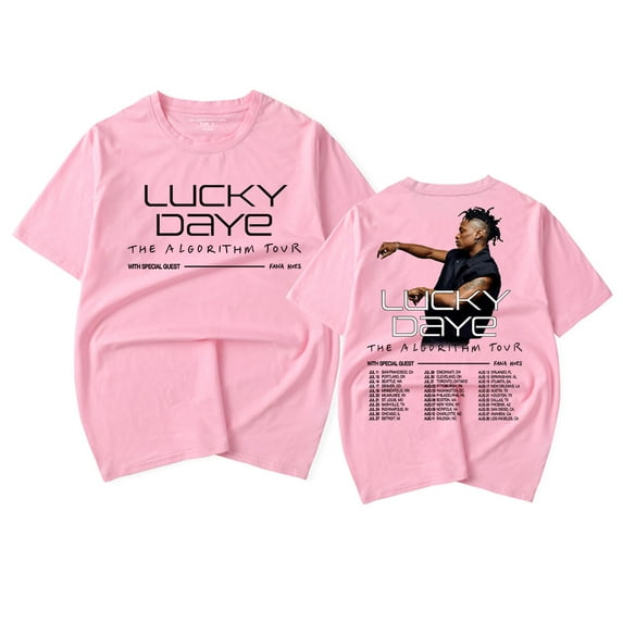 Lucky Daye The Algorithm Tour 2024 T-shirt Women Men Casual Fashion Short Sleeve Tee