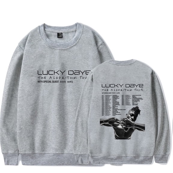 Lucky Daye The Algorithm Tour 2025 Merch Long Sleeve Casual Sweatshirt Unisex Fashion Clothing