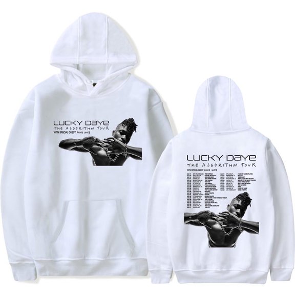 Lucky Daye The Algorithm Tour Merch Hoodie Pockets Drawstring Unisex Hooded Sweatshirt Fashion Clothing