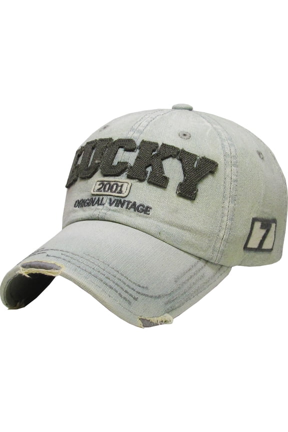 Lucky Denim Vintage Distressed Baseball Cap Dad Hat
