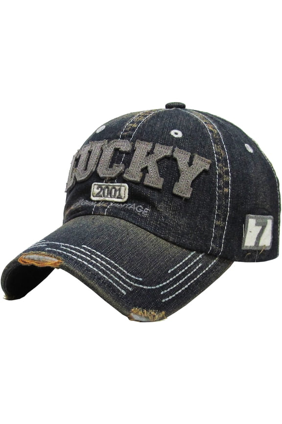 Lucky Denim Vintage Distressed Baseball Cap Dad Hat