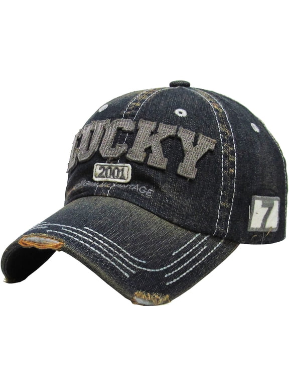 Lucky Denim Vintage Distressed Baseball Cap Dad Hat