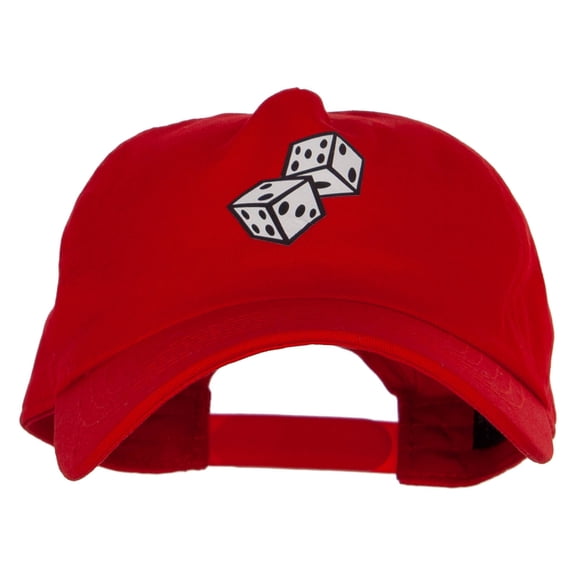 Lucky Dice 5 Panel Cotton Heat Transfer Unstructured Cap - Red OSFM