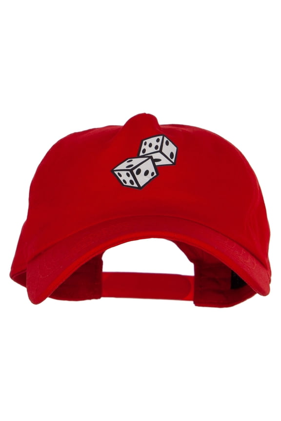 Lucky Dice 5 Panel Cotton Heat Transfer Unstructured Cap - Red OSFM