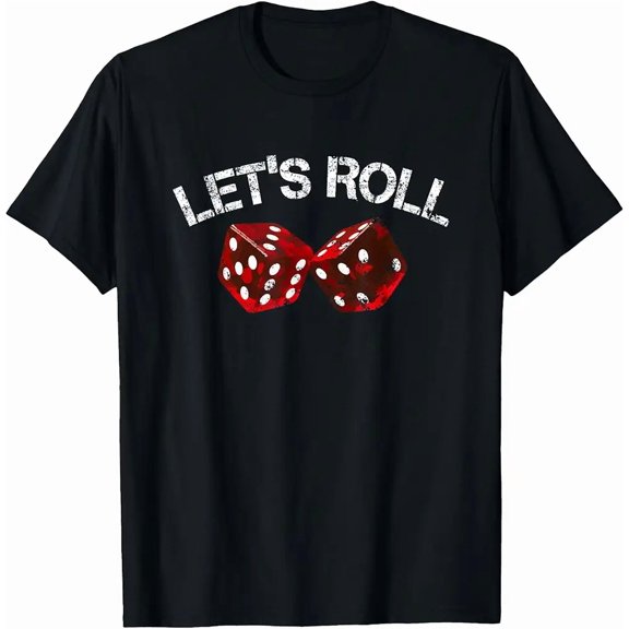 Lucky Dice Roll Night Fun Game Retro Graphic Family Humor Unisex T-Shirt up to size 5XL