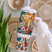 Lucky Dice and Cherries 40oz Tumbler, Trendy Travel Cup with Handle