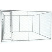 Lucky Dog 10 x 10 Ft. Heavy Duty Outdoor Chain Link Dog Kennel Enclosure w/ Door