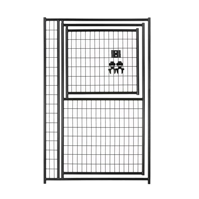 Black Welded Wire Kennel Gate with Modular Panels