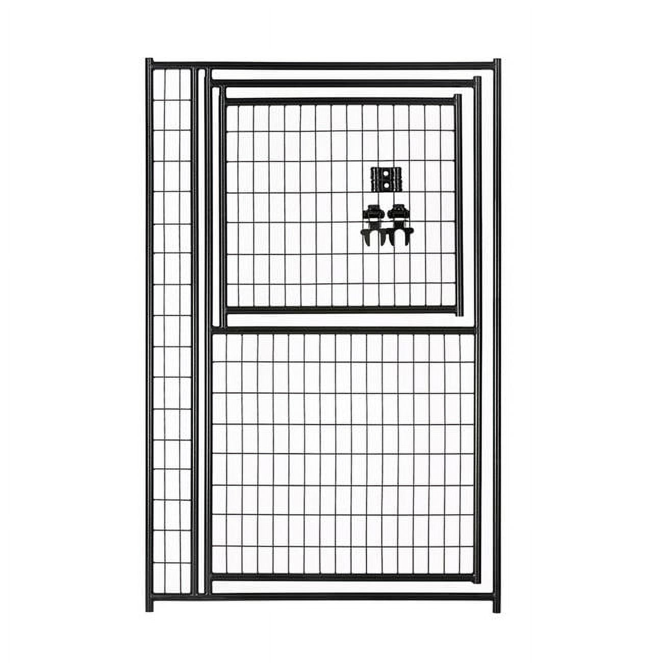 Black Welded Wire Kennel Gate with Modular Panels