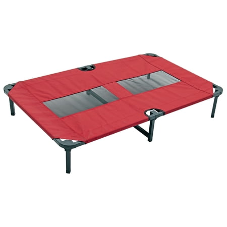 Lucky Dog Elevated Pet Bed, Red, Large, 42"L