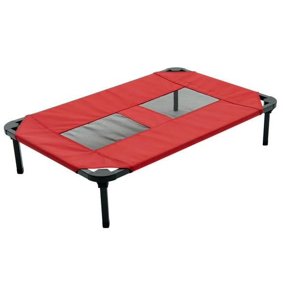 Lucky Dog Elevated Pet Bed, Red, Small, 30"L