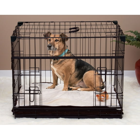 Lucky Dog Sliding Double Door Dog Crate, Small, 30"L