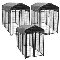 Lucky Dog Uptown Large Outdoor Covered Kennel Secure Dog Pen, (3 Pack)