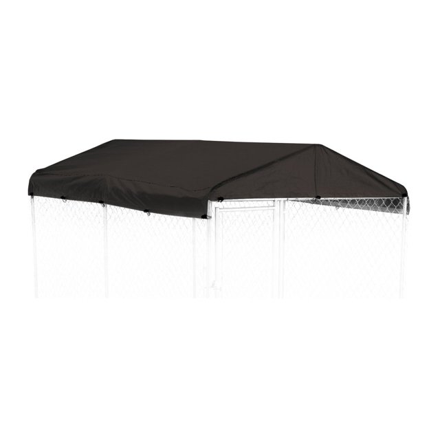 Lucky Dog WeatherGuard Outdoor Dog Kennel Roof Cover, Black, 10'L x 5'W