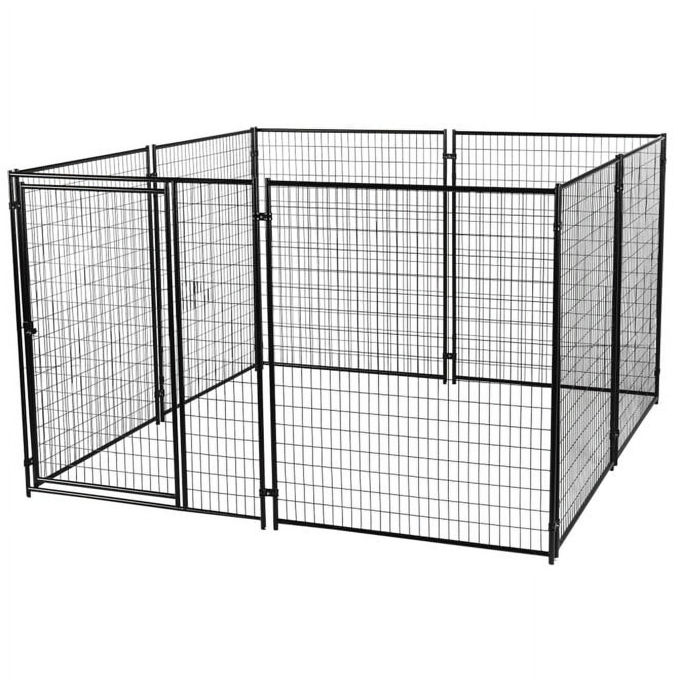 Lucky Dog Welded Wire Outdoor Dog Kennel, Black, 10'L x 10'W x 6'H