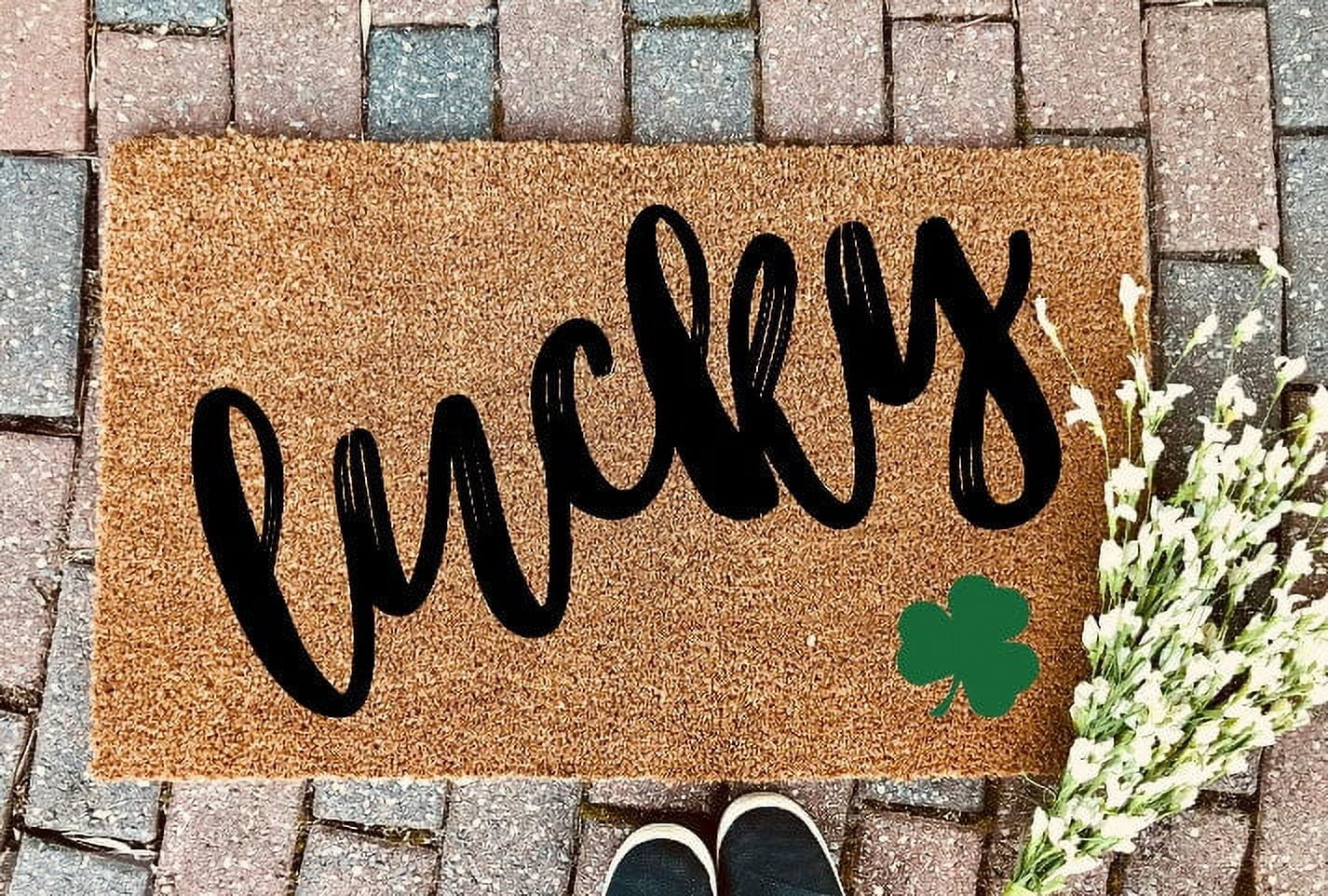 Lucky Doormat Spring Door Mat Irish Doormat St. Patrick's Day Celtic