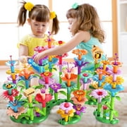 Lucky Doug 148 Pcs Flower Building Toys for Toddlers Girls Ages 3-8, Girls Flower Garden Building Toys, Toys for 3 4 5 6 7 8 Years Old Girls Gifts