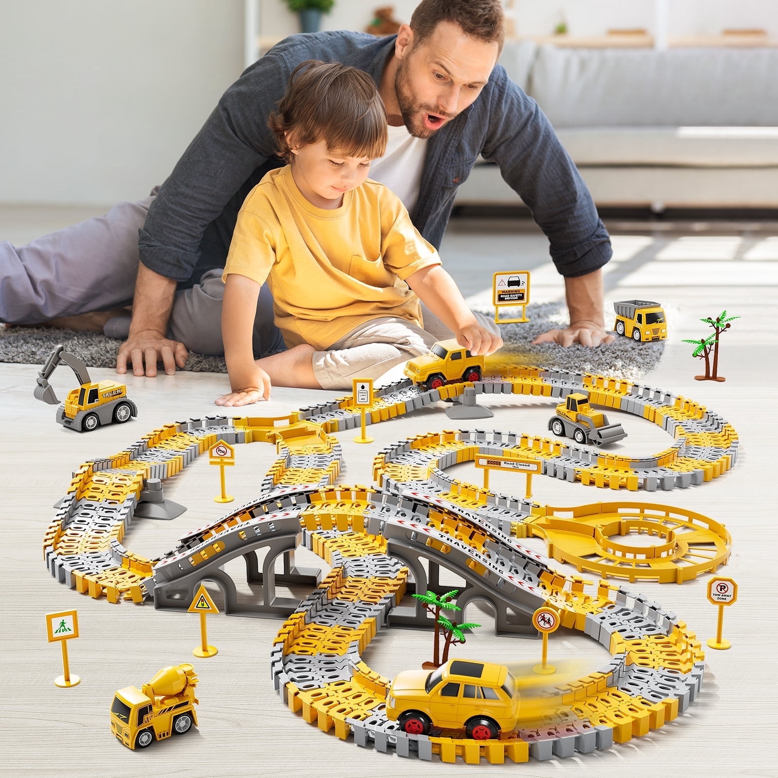 Lucky Doug 236 PCS Race Tracks Toys for Boys 3-6 Years, Race Car Track for Kids Ages 4-8, Toys for 6 Years Old Boys