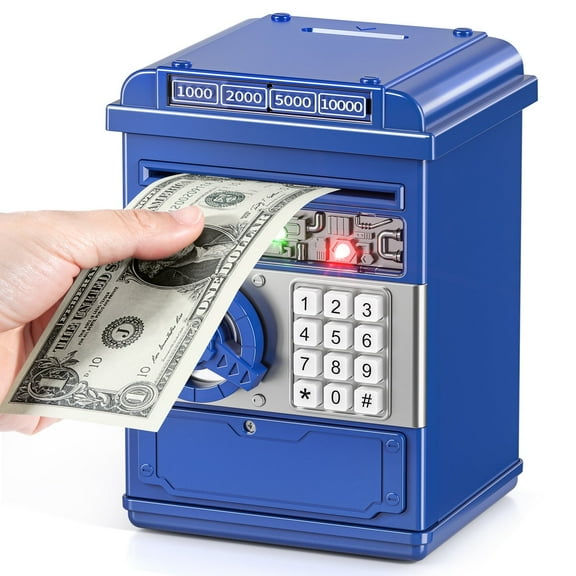 Lucky Doug 3 -8 Years Old Kids Toys, ATM Piggy Bank for Kids Boys, Money Saving Box with Password Protection, Light & Sound, Gifts for Kids Boys Girls