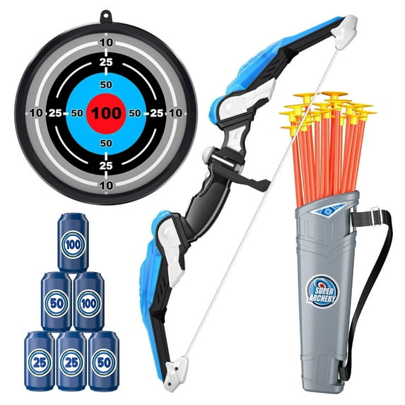 Lucky Doug Kids Bow and Arrow Set with LED Lights, Archery Toy Set for boy age 3 up, Gifts for 3 4 5 6 Years Old Kids Boys