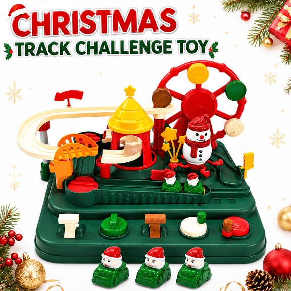 Lucky Doug Christmas Adventure Race Car Toys for 3-6 Years Old Boy, Car Rescue Adventure Toy with 3 Cars, Manually Operated Car Playset Educational Toys for Kids, Chritsmas Gifts for Boys Age 3 4 5 6