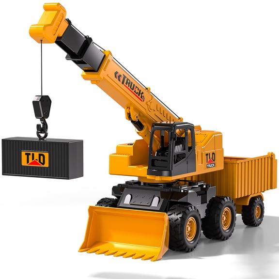 Lucky Doug Construction Car Toys for Kids Ages 3-5-8, 3 in 1 Construction Truck Play Vehicle Set- Crane, Dump truck, Bulldozer