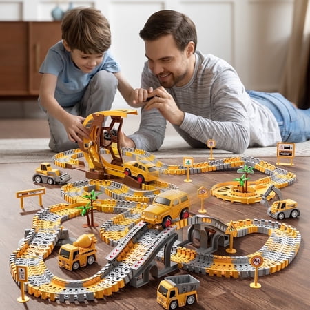 Lucky Doug 299 PCS Race Tracks Toys for Boys 2-6 Years, Race Car Track for Kids Ages 2-6, Boys Toys for 2-6 Years Old