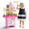 thumbnail image 1 of Lucky Doug Toddler Play Kitchen Toys for Girls 3-6 Years, 30.7 in/ 78 cm, Girls Play Pretend Toys Kitchen with Light Sound Spray, Gift for Toddlers Girls, 1 of 9
