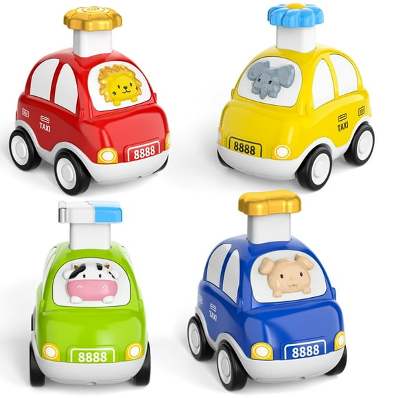 Lucky Doug Press and Go Car Toys for Toddlers Ages 1-3, Toddlers Activity Car Toys for 1-3 Boys, Gifts for a 1 2 3 Years Old Boys Girls