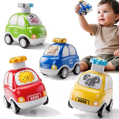 Lucky Doug Press and Go Car Toys for Toddlers Ages 1-3, Toddlers Activity Car Toys for 1-3 Boys, Gifts for a 1 2 3 Years Old Boys Girls