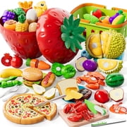 Lucky Doug Play Food Toys for Kids Ages 3-6, Kids Pretend Play Toy, Educational Learning Toys, Play Kitchen Accessories