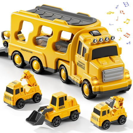 Lucky Doug Truck Toys for Kids Boys, Car Set Boys Toys Ages 2-5, Birthday Gift for 1 2 3 Years Boys