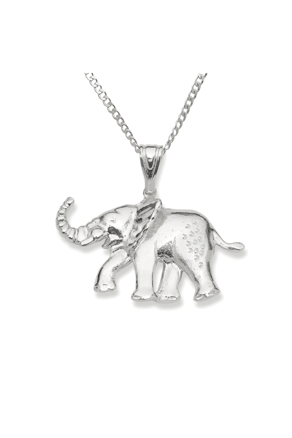 Lucky Elephant .925 Sterling Silver Pendant Necklace