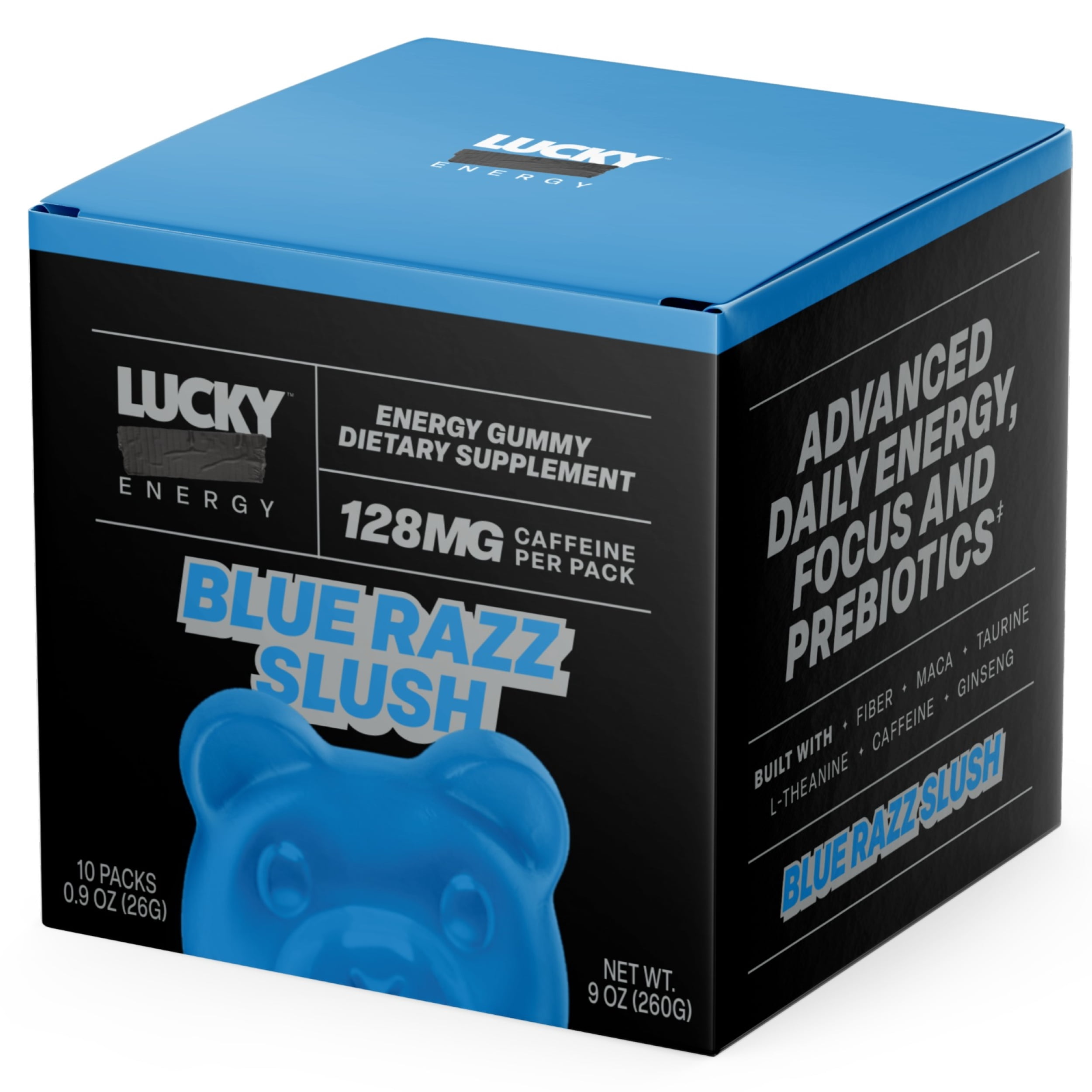 Lucky Energy Blue Razz Slush 10 Pack Gummies