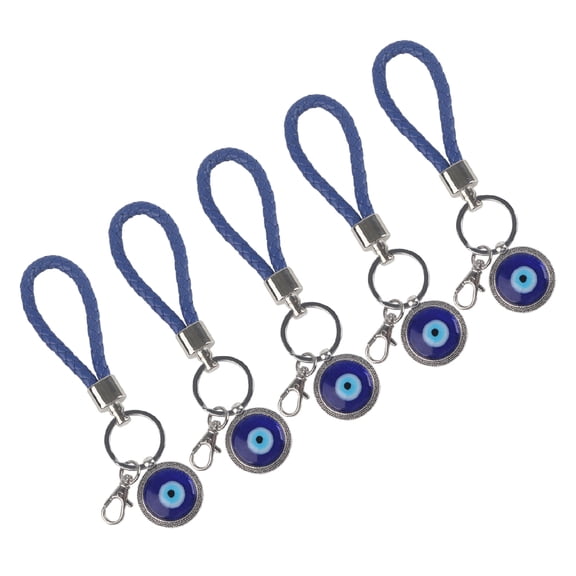 Lucky Eye Blue Turkish Amulet Keyring Evil Eye Protection Key Chain Charm, 5 Inches / 12.7 cm
