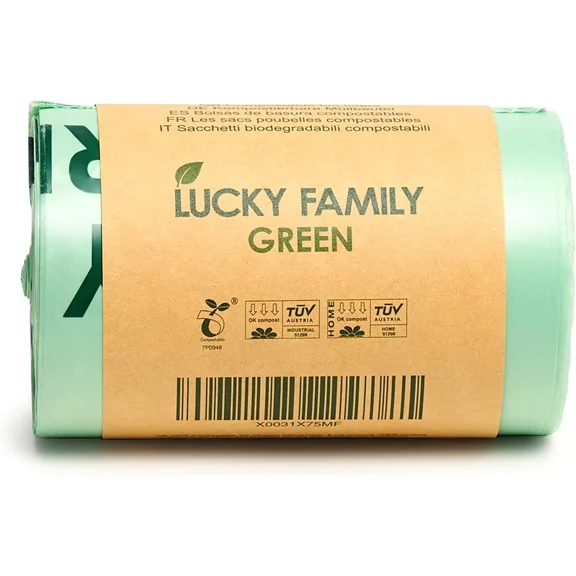 Lucky Family Green Compost 1 Count (Pack of 50), 1.3 - 1.6 Gallon, 50