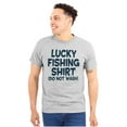 thumbnail image 1 of Lucky Fishing Shirt Cute Funny Fisher Men's Big & Tall Crewneck Graphic Tee Brisco Brands 2X, 1 of 3