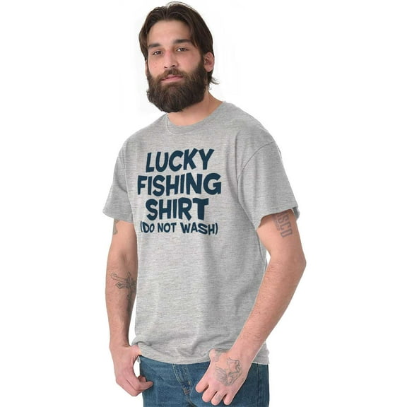 Lucky Fishing Shirt Cute Funny Fisher Men's Graphic T Shirt Tees Brisco Brands L