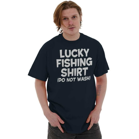 Lucky Fishing Shirt Cute Funny Fisher Men's Graphic T Shirt Tees Brisco Brands X