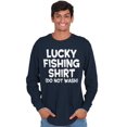 thumbnail image 1 of Lucky Fishing Shirt Cute Funny Fisher Men's Long Sleeve Tee T Shirt Brisco Brands X, 1 of 6